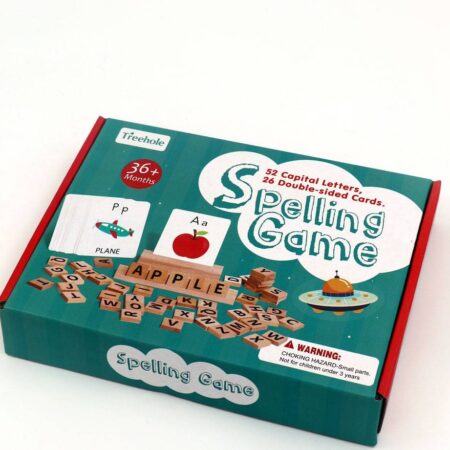 26pcs double side flashcards Wooden Spelling Game Matching Letter Game Reading Blocks